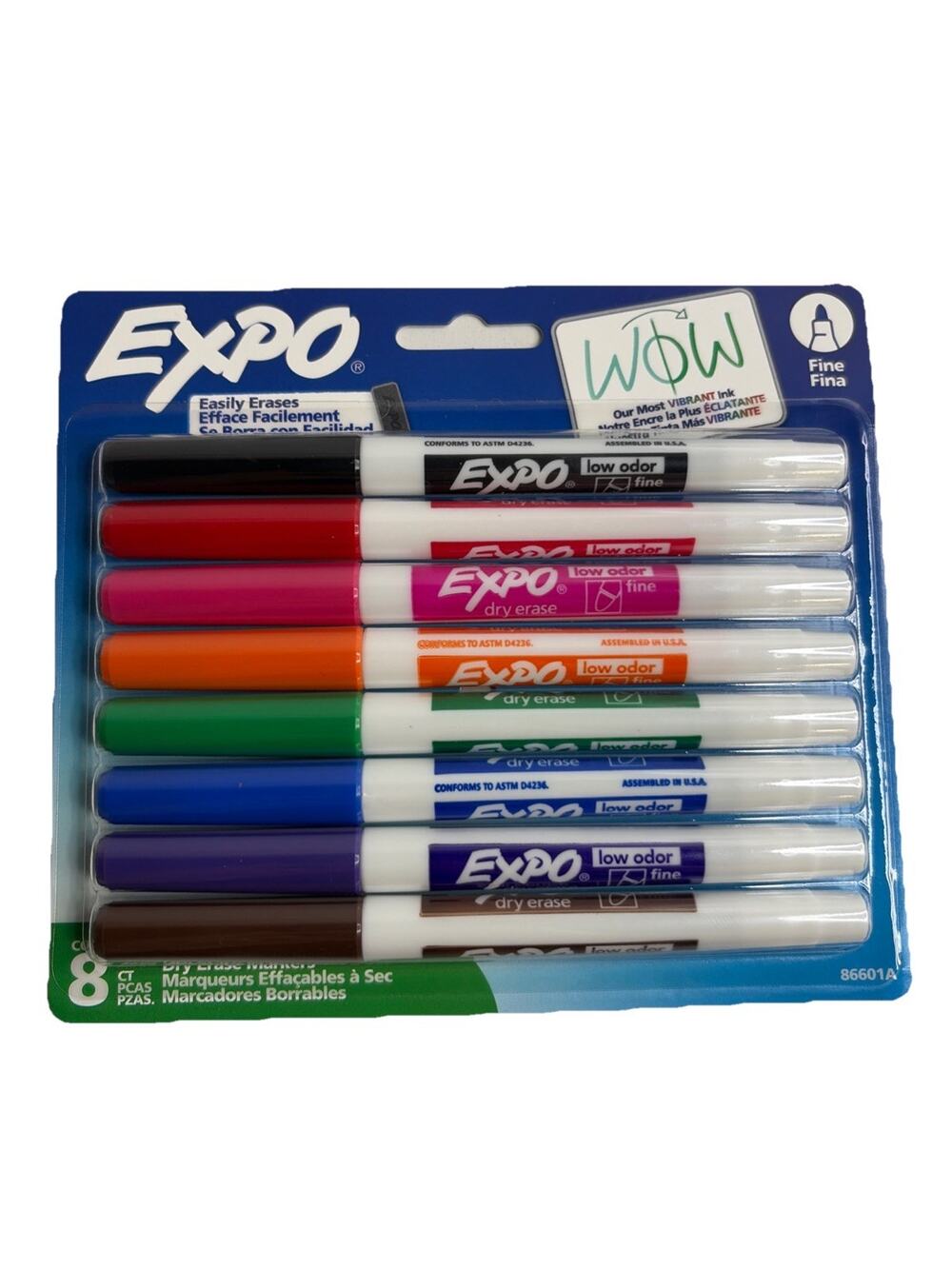 8 Markers EXPO Dry-Erase Markers Low-Odor Fine Point Assorted Colors
